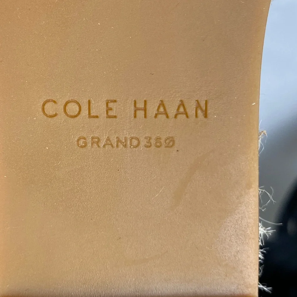 Cole Haan Cloudfeel Hampton wedge sandals in black leather women’s size 8.5B